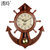 汉时（Hense） 欧式创意船舵实木挂钟客厅复古装饰静音时钟HP39(棕色中号-汉时机芯)第2张高清大图