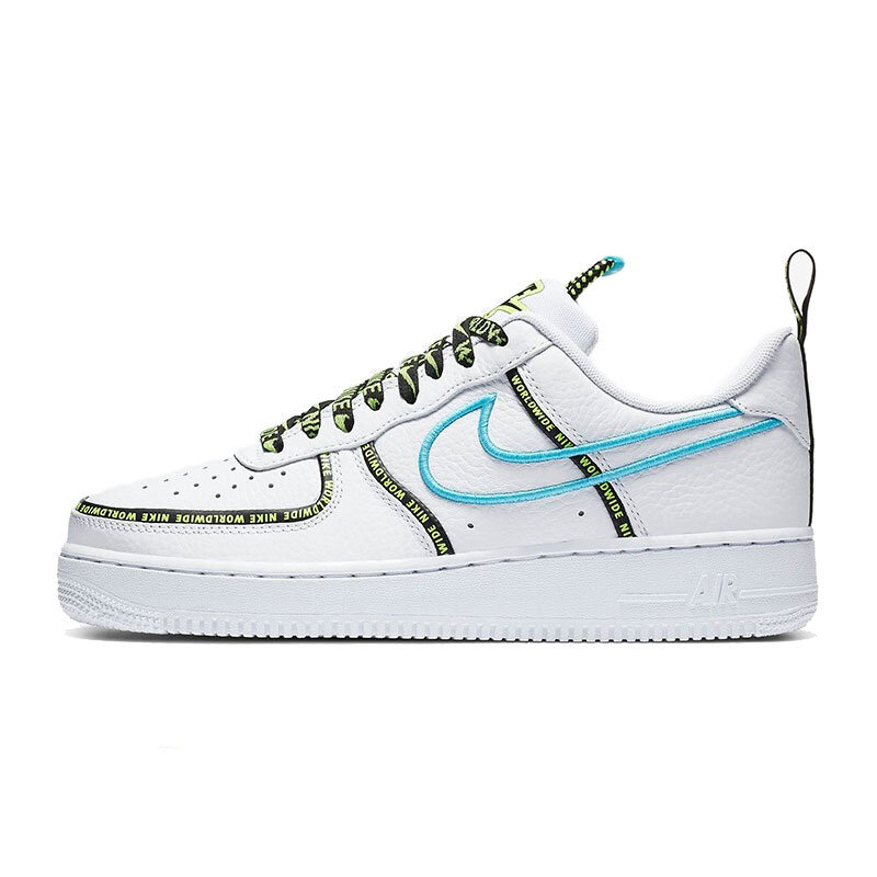 耐克nikeairforce1af1空军一号刺绣弹幕地球白蓝空军休闲板鞋黑红ck