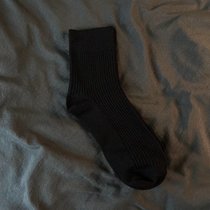SUNTEK三双装长筒白色竖条纹中筒黑色袜子潮四季男吸汗运动性感(均码 中筒 2黑1白)