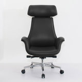 阁瑞馨办公椅靠背电脑椅可躺舒适商务升降书桌房座转椅家用老板椅黑色(黑色 ZMD-035)