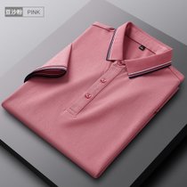 雅鹿短袖t恤polo衫棉质夏季冰感新款休闲装XL码粉色 休闲
