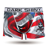 DarkShiny 电脑立体剪裁 美国旗骷髅头 男式平角内裤「MOSF08」(红色 L)