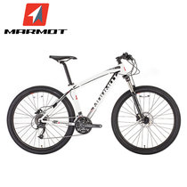 MARMOT土拨鼠变速自行车男女式山地自行车单车铝合金山地车27速(白黑红 27.5英寸)