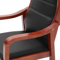 办公椅电脑椅实木皮革椅班XJJ-099前椅中班椅-黑色