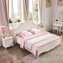 A家家具 双人床板式木床高箱储物1.5米1.8米卧室大床简约韩式公主婚床 架子床 1.5*2米(架子床 1.5*2米)