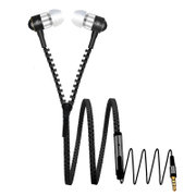 合立（N319）金属拉链耳机入耳式耳机带话筒线控重低音耳麦耳塞手机(黑色)