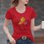棉 T恤女夏季印花设计感体恤衫修身显瘦上衣韩版女装(字母彩色枫叶【红色】 2XL)