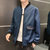 富贵鸟男士立领夹克衫运动商务休闲时尚直筒外套(雾蓝色 5XL 云 185-210斤)