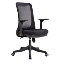 云艳YY-LCL1222 办公椅家用电脑椅升降转椅人体工学椅护腰椅-黑色(默认 默认)