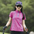 LUCKYDEER/幸运鹿夏季户外女装运动速干衣短袖立领透气防紫外线跑步T恤(玫红 L)