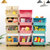 宝宝儿童零食玩具架收纳神器厨房置物架储物收纳柜整理架家用大全(米色 5005四层+盖板+轮子)