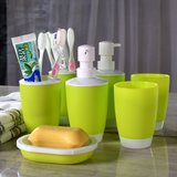 浴室漱口杯水杯刷牙杯牙刷架套装皂盒马桶清洁刷垃圾桶(NOKA-30000绿色 默认)
