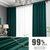 全遮光100窗帘卧室加厚2021年流行新款客厅挂钩式隔热隔音遮阳布(墨绿色-99遮光)