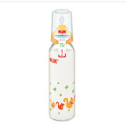 NUK玻璃奶瓶230ML 标准口耐高温玻璃彩色NUK 奶瓶(带1号硅胶中圆孔奶嘴(绿色)