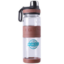 希乐丽坊水杯Tritan便携塑料运动户外男女学生大容量水壶时尚环保新品（棕）530ML