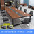 会议桌简约现代长方形条桌子培训洽谈工作台办公室桌椅组合定订制(360*130*75cm)
