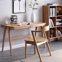 吉木多 北欧白橡木实木电脑桌椅简约现代写字桌台办公桌子书房家用(原木色 单书桌)