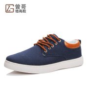 曾哥2013韩版帆布鞋内增高男鞋子夏季英伦透气休闲鞋潮流板鞋F16(蓝色 41)