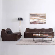 Retro Master 美式组合沙发 头层牛皮客厅沙发 北欧现代美式轻工业真皮沙发 三人位