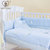 *婴儿用品床围三件套 宝宝床品床帏套件 防皱可拆洗(蓝湖精灵床笠款 130×70)