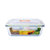 西派珂耐热玻璃保鲜盒儿童水果盒烤箱玻璃烘焙碗微波盒冰箱收纳盒(370ml白色盖子)