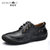 摩洛羊新品时尚系带低帮舒适百搭休闲商务皮鞋6819(黑色 44)