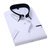 传奇保罗格子短袖衬衫男商务休闲正装2021夏季新款纯棉半袖衬衣（M-5XL）DCZ2306(白色 XL)
