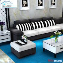 莫忘爱家现代小户型宜家布艺沙发简约客厅可以拆洗转角沙发组合家具(1号色灰色 双+贵（2.9米）)