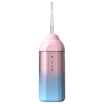 便捷式电动冲牙器家用洗牙器牙齿清洁器口腔护理喷水牙线(伸缩款粉蓝色配四个头L)