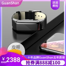 GuanShan智能手环蓝牙耳机二合一可通话测心率血压运动男女彩屏分离式苹果手表oppo小米vivo(黑色皮带款)
