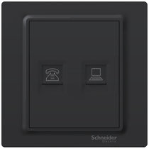 施耐德Easy S 隽意 系列 开关面板 开关插座电话、信息插座（超五类），灰色