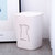 翻转式方形桶盖 家用带盖纸蒌厨房客厅卫生间垃圾桶(布丁白 侧颜猫图案)