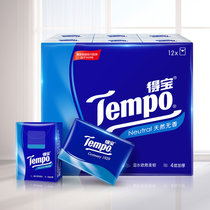 得宝(Tempo)手帕纸迷你4层加厚7张*12包天然无香 天然无香