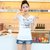 娇维安 夏季修身显瘦体血衫 韩国圆领短袖T恤 印花字母图案女式t恤 女(白色 M)