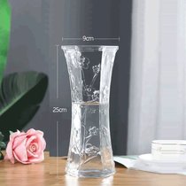加厚大号花瓶玻璃透明客厅摆件水培植物富贵竹百合插干花陶瓷花瓶(高25cm【特价梅花花纹】1个 大)