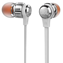 JBL T180A重低音耳机入耳式耳塞电脑苹果手机线控带麦通用运动(银色)