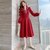 MISS LISA法式复古红色针织大摆长裙子女装御姐温柔风连衣裙C357(红色 M)
