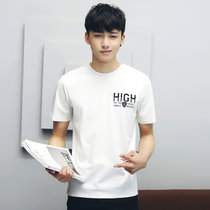 短袖T恤男2017夏季新款男士T恤韩版修身上衣服休闲打底衫男装(J756白色 XL)