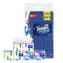得宝(Tempo)Mini系列抽纸4层80抽*4包 天然无香