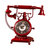 莎芮 美式复古铁艺做旧座钟时钟摆件家用客厅店铺橱窗装饰创意台钟摆设(F02B红色)