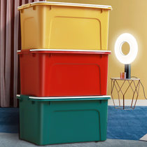 禧天龙新款新色塑料收纳箱加厚带滑轮衣物整理箱储物箱玩具收纳盒(复古绿 23L一个装)