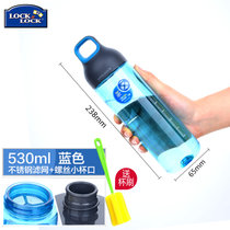 乐扣乐扣运动水杯 便携防漏带盖家用户外塑料水杯大容量随身杯(蓝色530ml)
