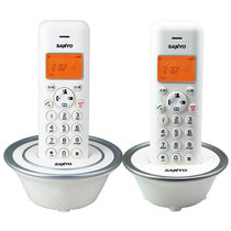 三洋（SANYO）TEL-DAW650 2.4G数字电话机（白银色）（时尚小巧外观，橙色屏，全免提扬声器，可扩充5补子机）