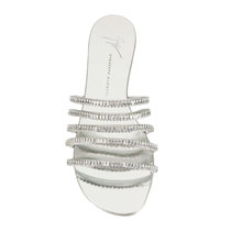 GIUSEPPE ZANOTTI银色皮革女士时装拖鞋 E900013-00136.5银色 时尚百搭
