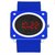 时刻美潮流时尚LED男表电子创意男女学生中性多彩果冻色手表腕表(蓝色)