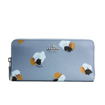 COACH 蔻驰 53794 新款女式花卉印花涂层拉链钱包(蓝色)