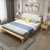 进畅家具 北欧实木床双人床主卧家具单人床1.5m1.8米床现代简约原木色婚床(1.8*2米（胡桃色） 床+床垫+床头柜*2)