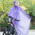 自行车雨衣头盔式雨披男女式电动车单人雨衣户外骑行学生雨衣  XXL(双帽沿自行车-紫色)(XXL)