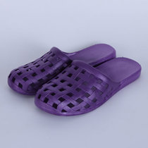 SUNTEK韩版平底家居平跟拖鞋女夏包头洞洞软底防滑浴室塑料包脚凉拖鞋(36 紫色)