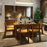 夏树 实木餐桌饭桌 M9036(出口版 一桌四椅1.35M+长板凳)